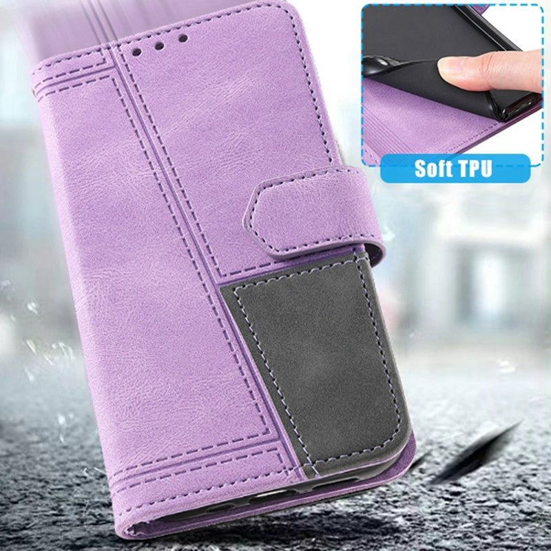 TTUDRCH For Samsung Galaxy S20 FE 2022/S20 FE/S20 Fan Edition/S20 FE 5G/S20 Fan Edition 5G/S20 Lite 004 Splicing PU Leather RFID Blocking Stand Wallet Phone Case with Strap - Purple TTUDRCH For Samsung Galaxy S20 FE 2022/S20 FE/S20 Fan Edition/S20 FE 5G/S20 Fan Edition 5G/S20 Lite 004 Splicing PU Leather RFID Blocking Stand Wallet Phone Case with Strap - Purple